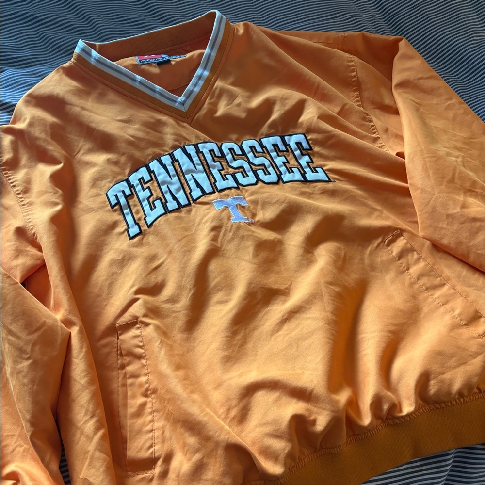 Embroidered Tennessee Pullover V-Neck Sweatshirt Orange Large